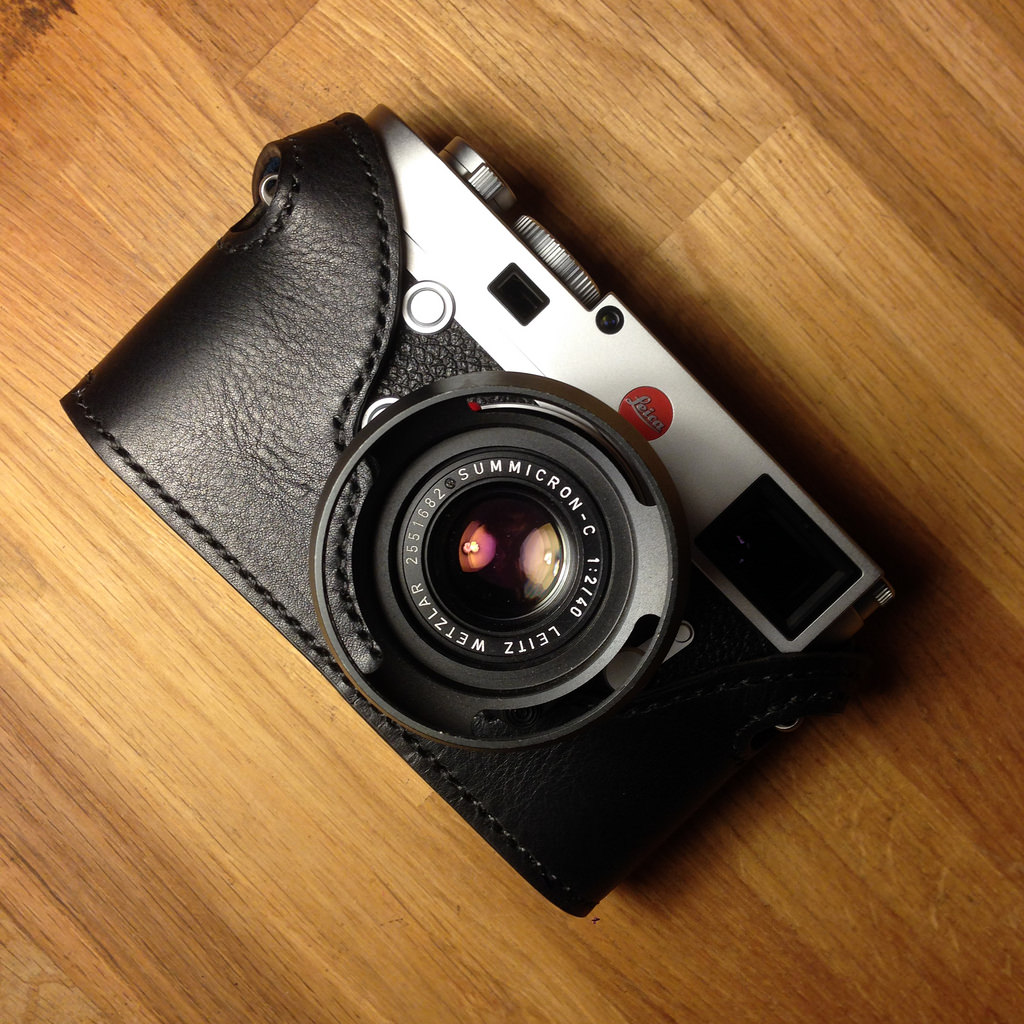 BolinUS Handmade Genuine Real Leather Half Camera Case Bag Cover for Leica M10 Camera With Hand Strap Black Leica M10 Case 