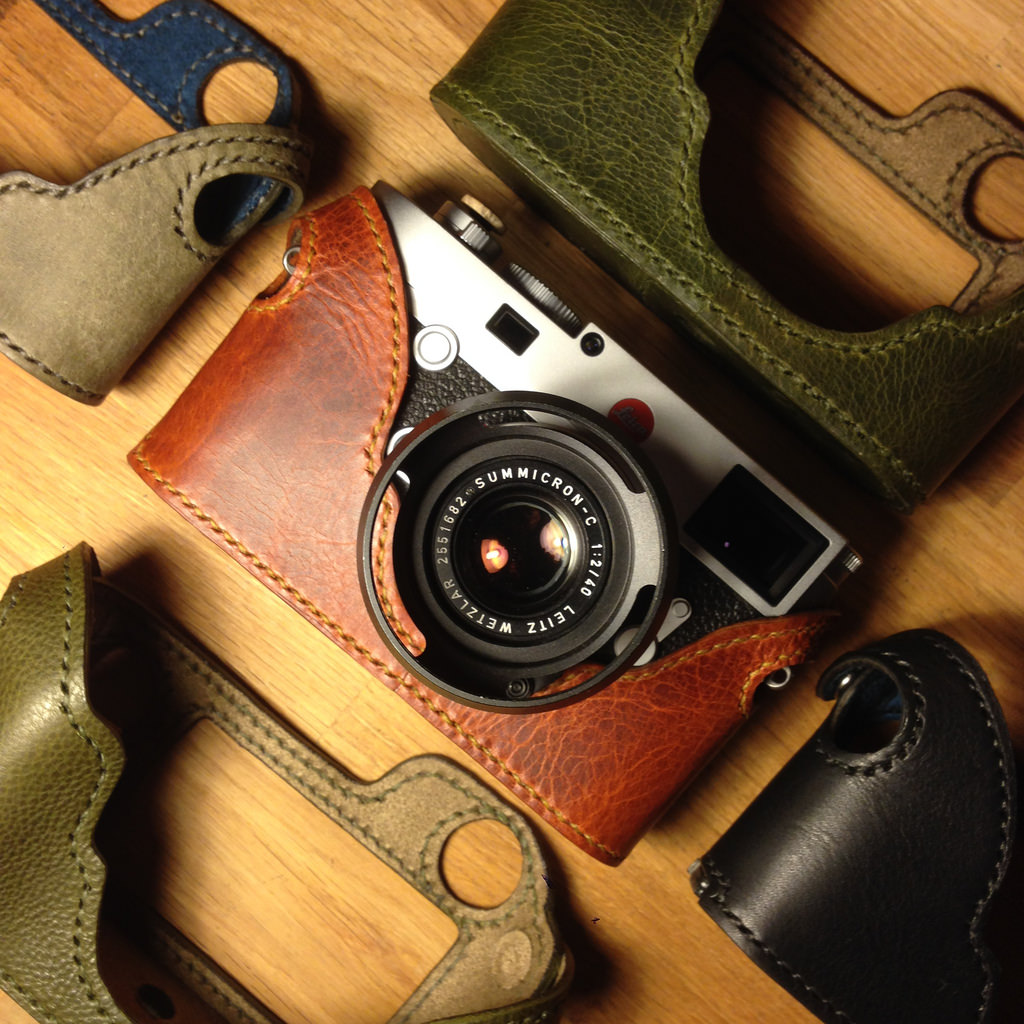 BolinUS Handmade Genuine Real Leather Half Camera Case Bag Cover for Leica M10 Camera With Hand Strap Leica M10 Case Black 